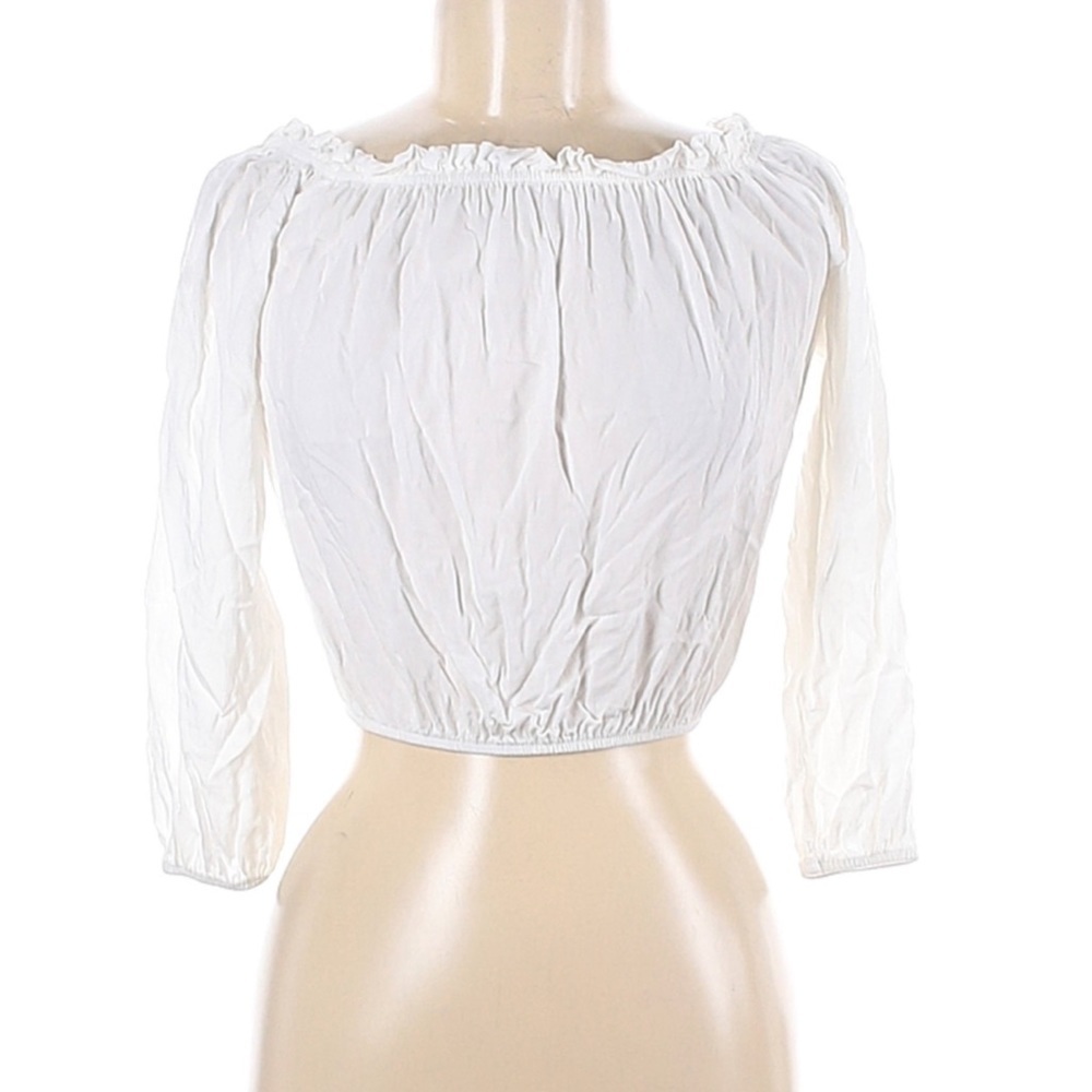 Brandy Melville | Women’s 3/4 Sleeve Flowy Boho White Blouse One Size